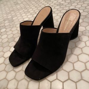 Stuart Weitzman black suede mule
